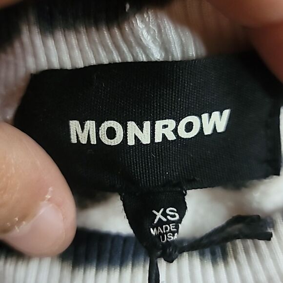 Monrow OVERSIZED Supersoft Painter Tie-Dye Boyfriend Sweatshirt Size XS Crop Top - Picture 6 of 7